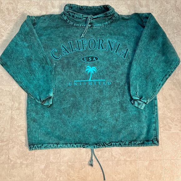 1980s Phoenix Sportswear Sweatshirt Unisex S/M Green Acid Wash California USA - Picture 5 of 15